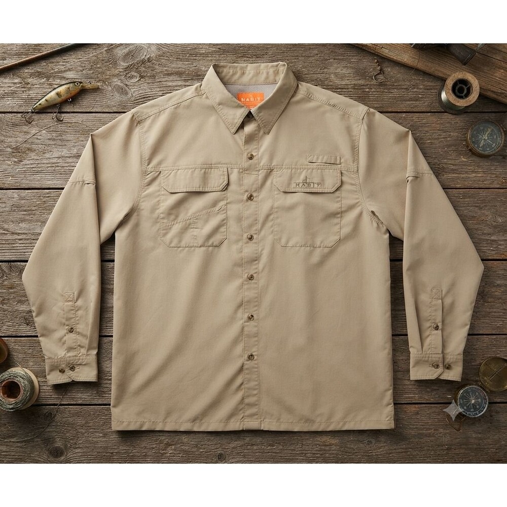 Habitat Men’s 2XL Sahara Fishing Shirt NWT Long Sleeve Vented UPF40+ River Guide